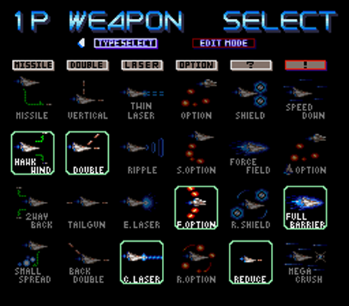 Gradius Options