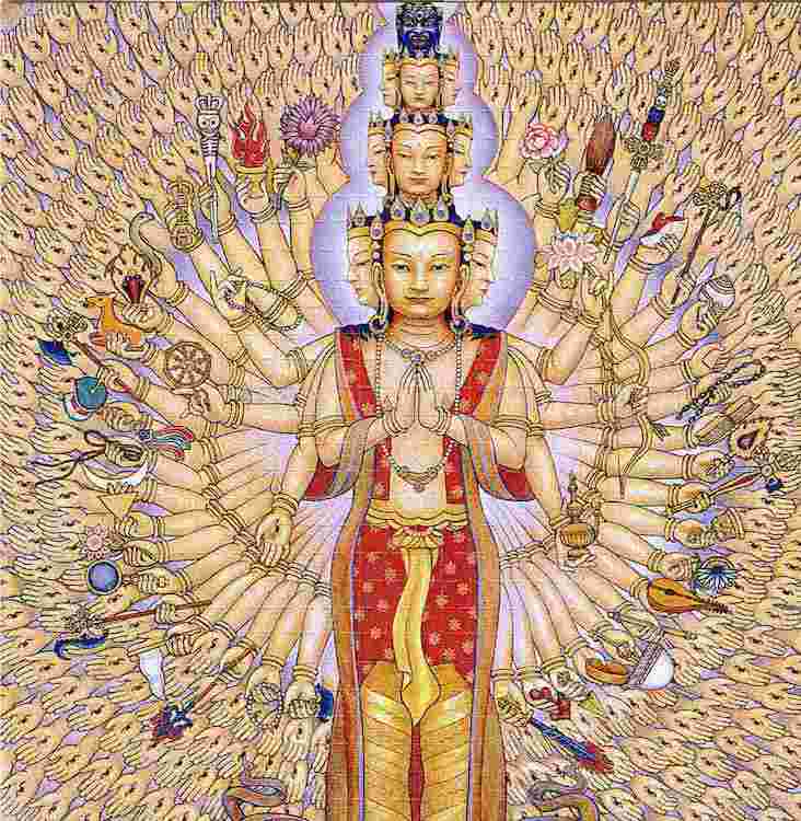 Avalokitesvara has a 1,000 hands